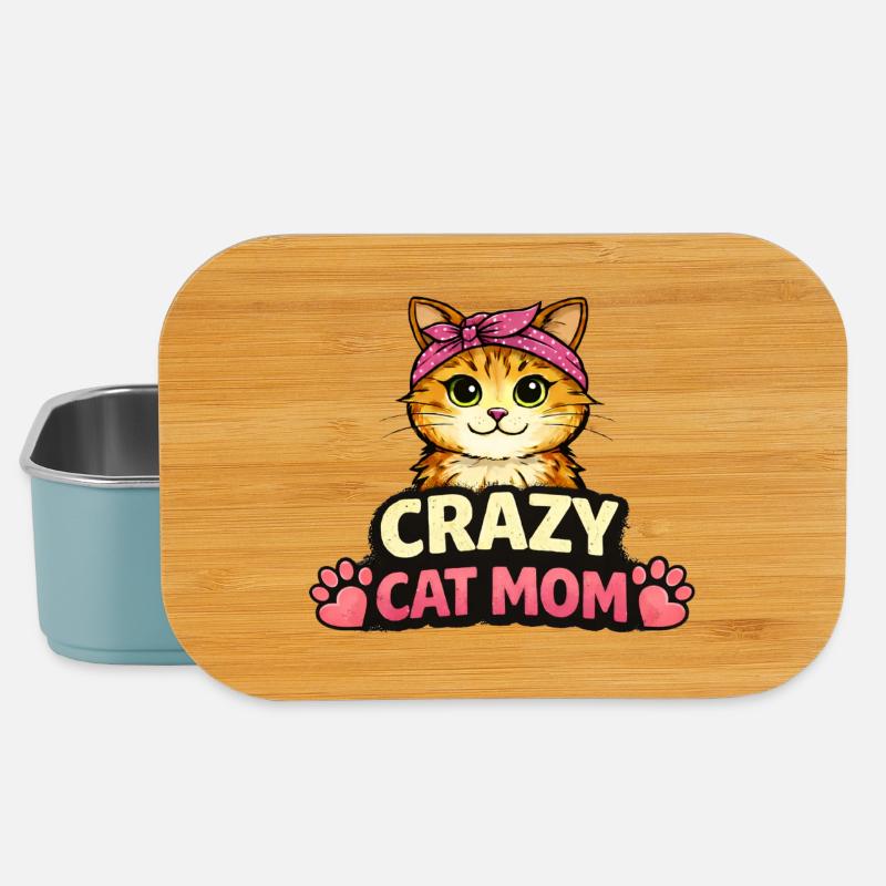 Crazy Cat Mom - Lunch Box - Hellblau