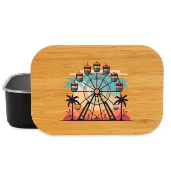 Sunset Ferris Wheel Travel Vibe - Lunch Box - black - Front