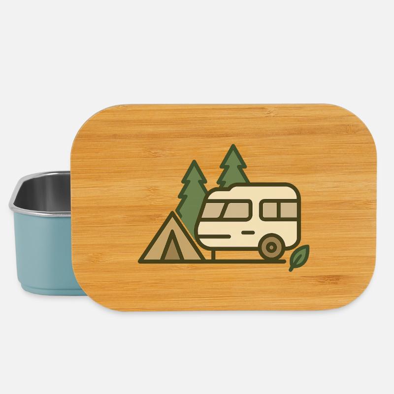 Adventure Camping Nature Design - Boîte à goûter - bleu pâle