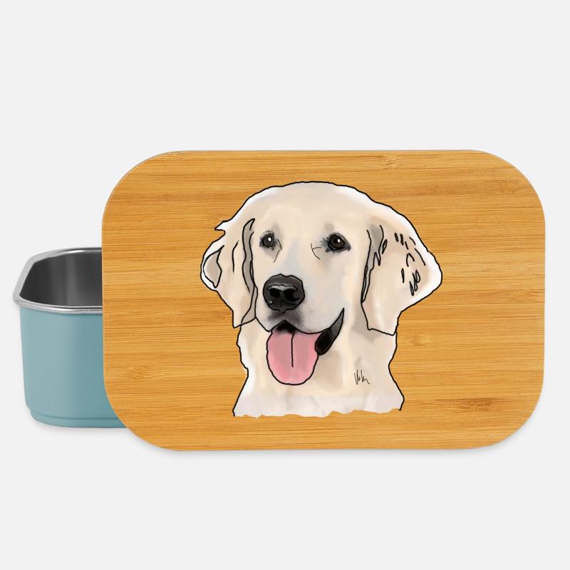 Golden Retrievers - Boîte à goûter - bleu pâle
