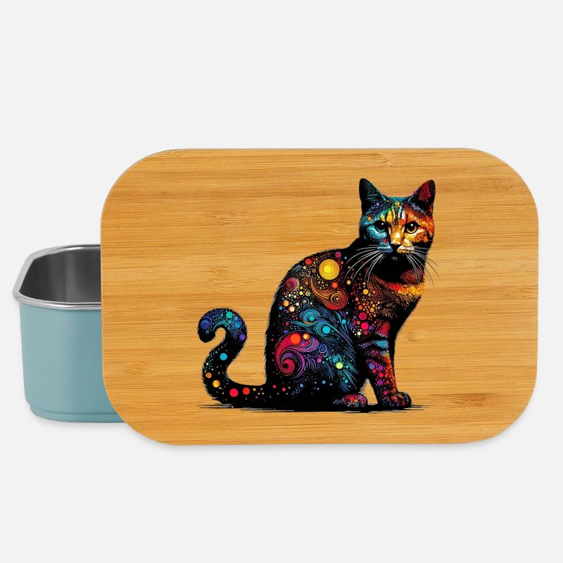 Katze - Lunch Box - Hellblau