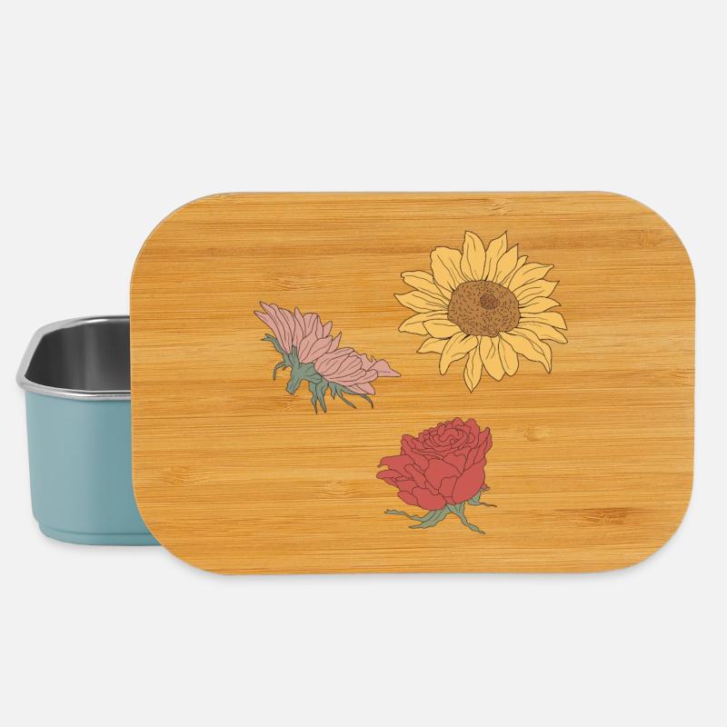 Blumen - Lunch Box - Hellblau