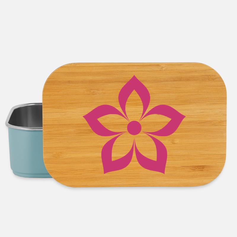 Blume magentafarben, pink - Lunch Box - Hellblau