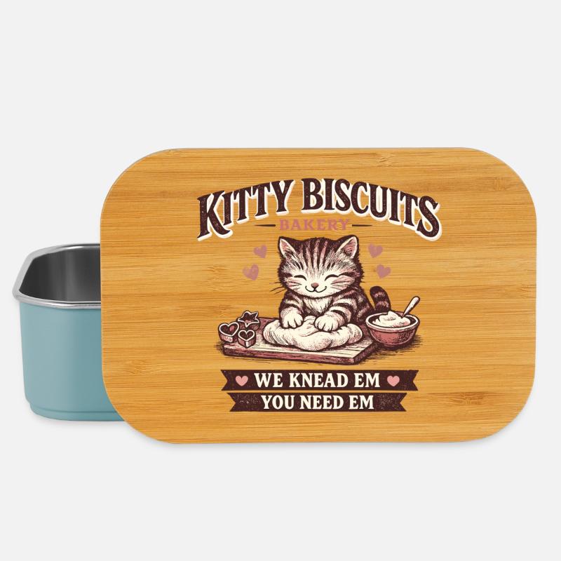 Katze Bäckerei Valentinstag Geschenk - Lunch Box - Hellblau
