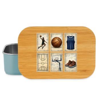 Vintage Basketball Stamps Collection - Lunch Box - light blue - Front