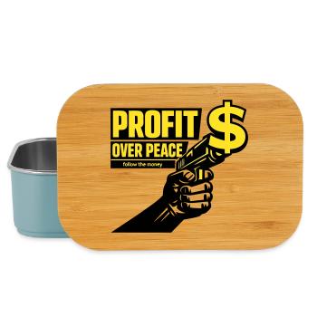 Profit Over Peace Satire - Lunch Box - light blue - Front