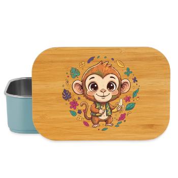 Tropischer Affe mit Banane - Lunch Box - Hellblau - Vorne