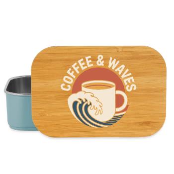 Vagues de café, surf, Plage de surfeurs de Café et Vagues - Boîte à goûter - bleu pâle - Devant