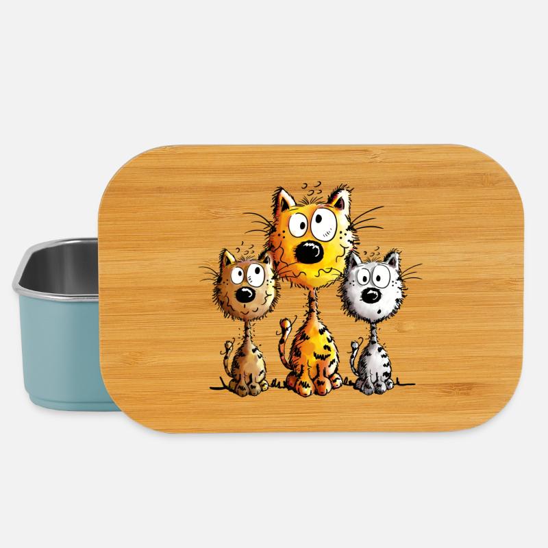 Trois meilleurs amis - Chat - Chats - Cadeau - Boîte à goûter - bleu pâle