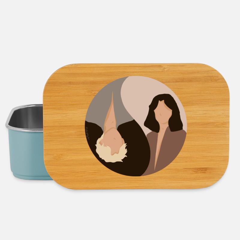 Couple Brunette et Blonde - Boîte à goûter - bleu pâle