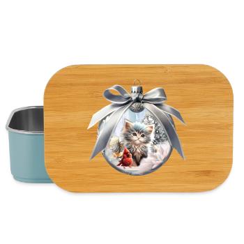 Kleines Kätzchen mit Vogel. - Lunch Box - Hellblau - Vorne