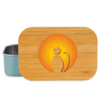 Cat Vintage Orange - Lunch Box - light blue - Front