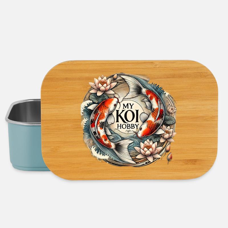 Koi Fish Design for Handmade - Lunch Box - light blue