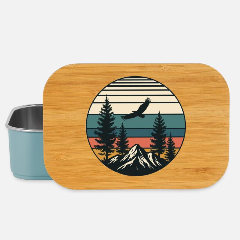 Retro Vintage Landschaft - Lunch Box - Hellblau