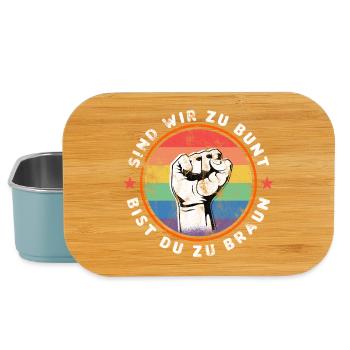 ARE WE TOO COLOURFUL - ARE YOU TOO BROWN - AGAINST THE RIGHT - Lunch Box - light blue - Front