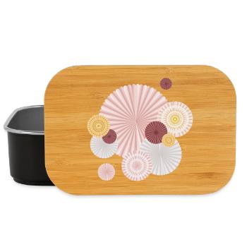 Rosettes pastel – Éventails décoratifs en papier - Boîte à goûter - noir - Devant