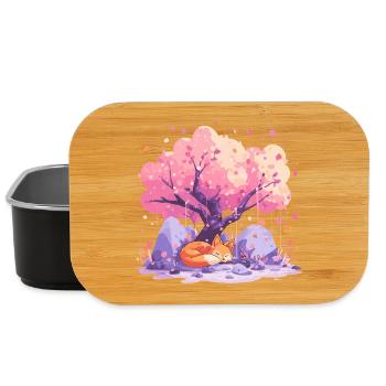 Schlaffuchs unter Kirschbaum - Lunch Box - Schwarz - Vorne