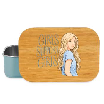 Girls Support Girls – Feminist Statement Art - Lunch Box - Hellblau - Vorne