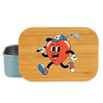 Herz Golf Cartoon - Lunch Box - Hellblau - Vorne