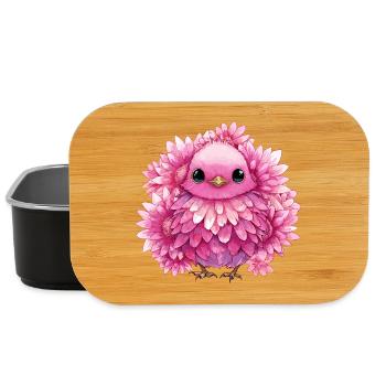 Poussins aux Fleurs Roses - Boîte à goûter - noir - Devant