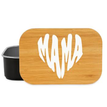 Mama - Small Heart (Custom Color) - Lunch Box - black - Front