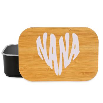 Nana - Small Heart Graphic (Custom Color) - Lunch Box - black - Front