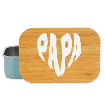 Papa – Kleines Herz (Sonderfarbe) - Lunch Box - Hellblau - Vorne