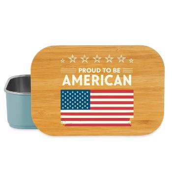 American Pride – Flag and Stars - Lunch Box - light blue - Front