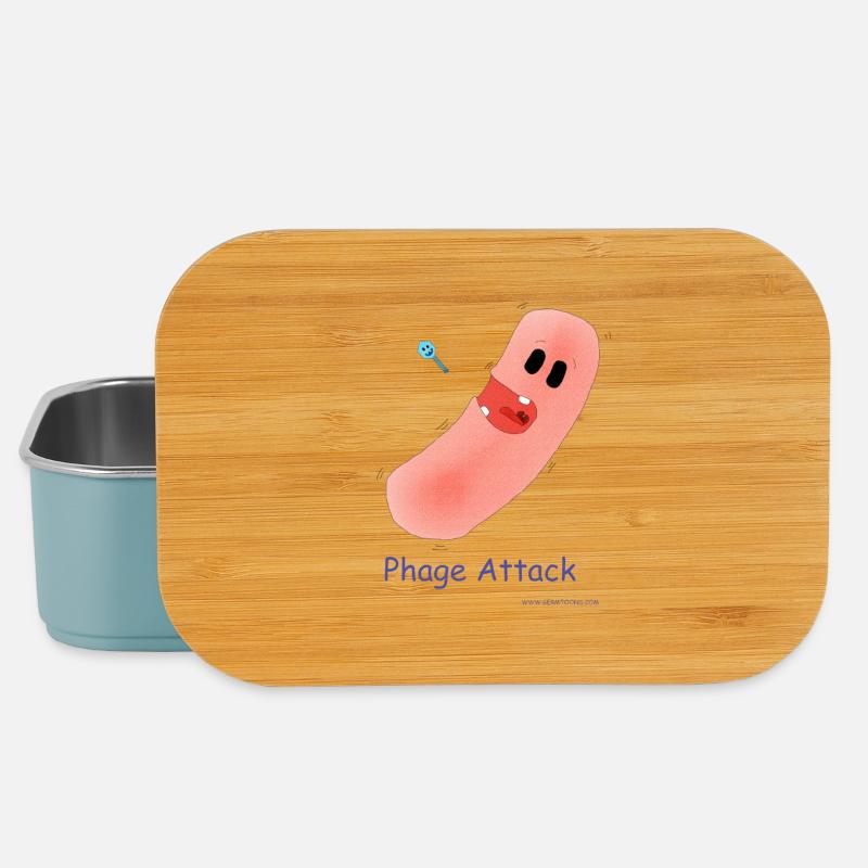 Phage Attack - Bakterium & Bakteriophage - Lunch Box - Hellblau