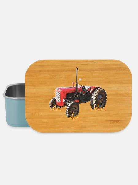 Flammen-Traktor Feuerwerk - Lunch Box - Hellblau
