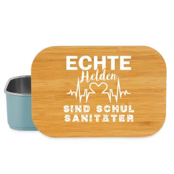Richtige und ECHTE Helden sind Schulsanitäter - Lunch Box - Hellblau - Vorne