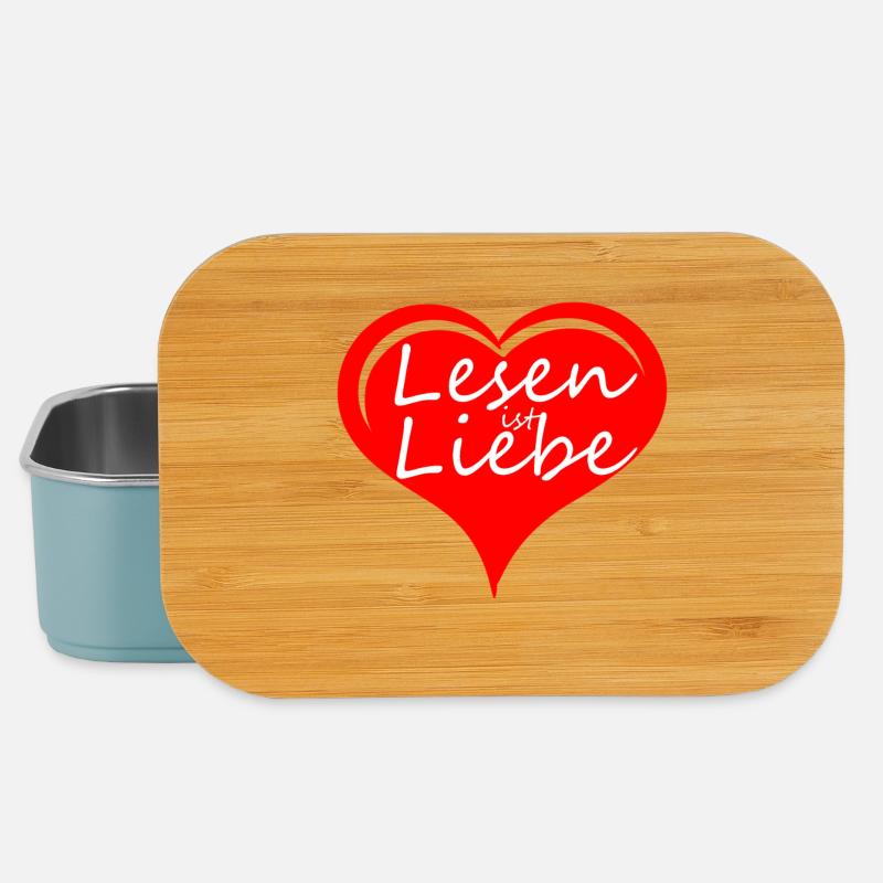 Lesen Liebe Buch Bücher Leser Sprüche - Lunch Box - Hellblau