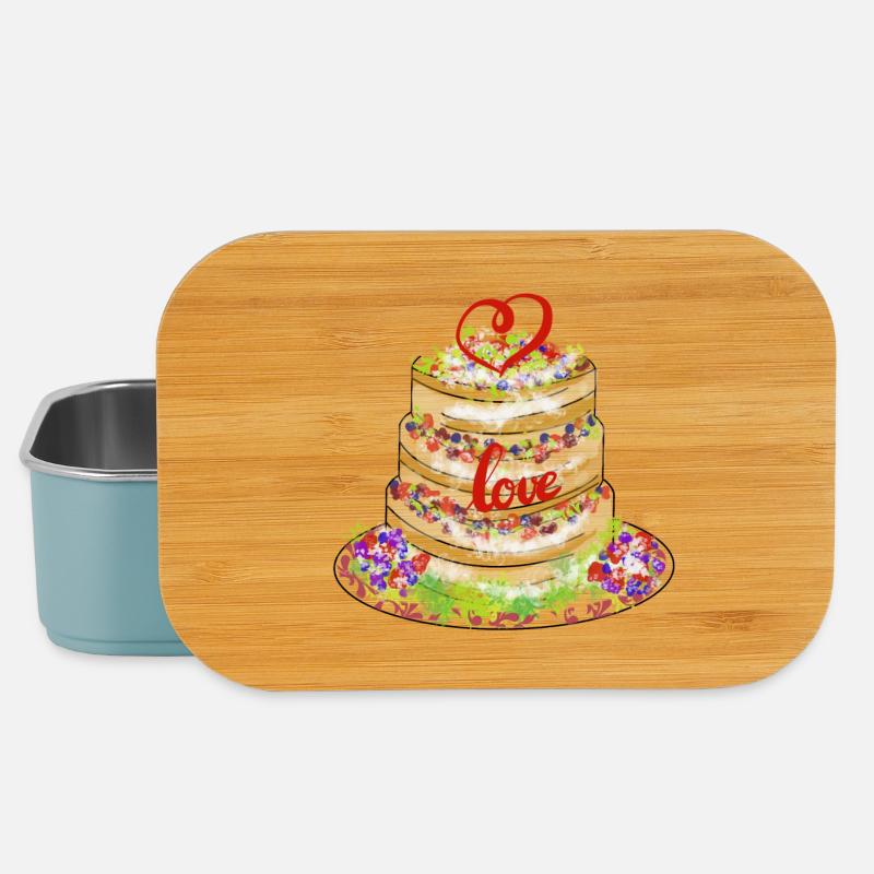 Heartfelt cake with love décor - Lunch Box - light blue