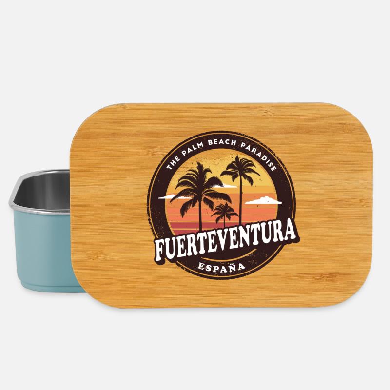 Fuerteventura Espagne Vintage Beach Design - Boîte à goûter - bleu pâle