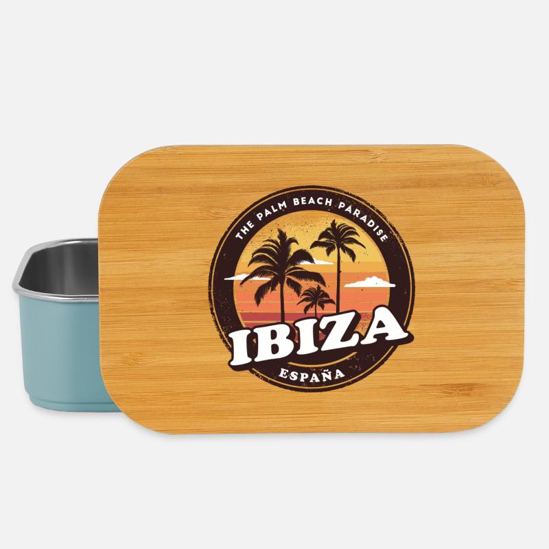 Ibiza Spanien Vintage Beach Design - Lunch Box - Hellblau