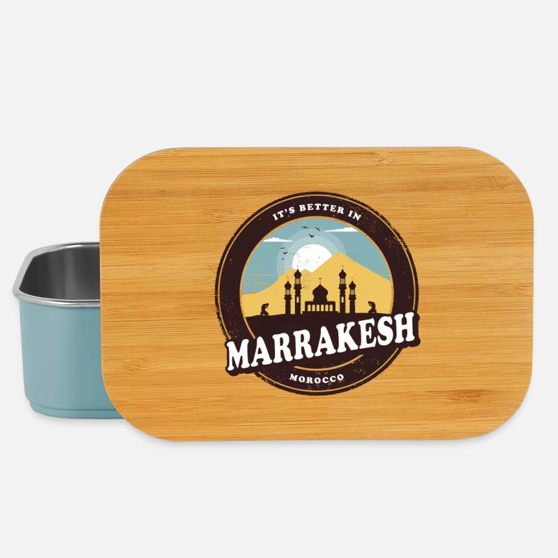 Marrakesch Marokko Vintage Moschee Design - Lunch Box - Hellblau