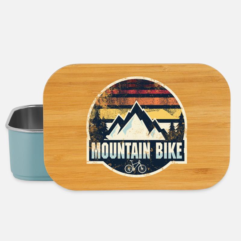Retro Mountain Bike Patch - Lunch Box - light blue