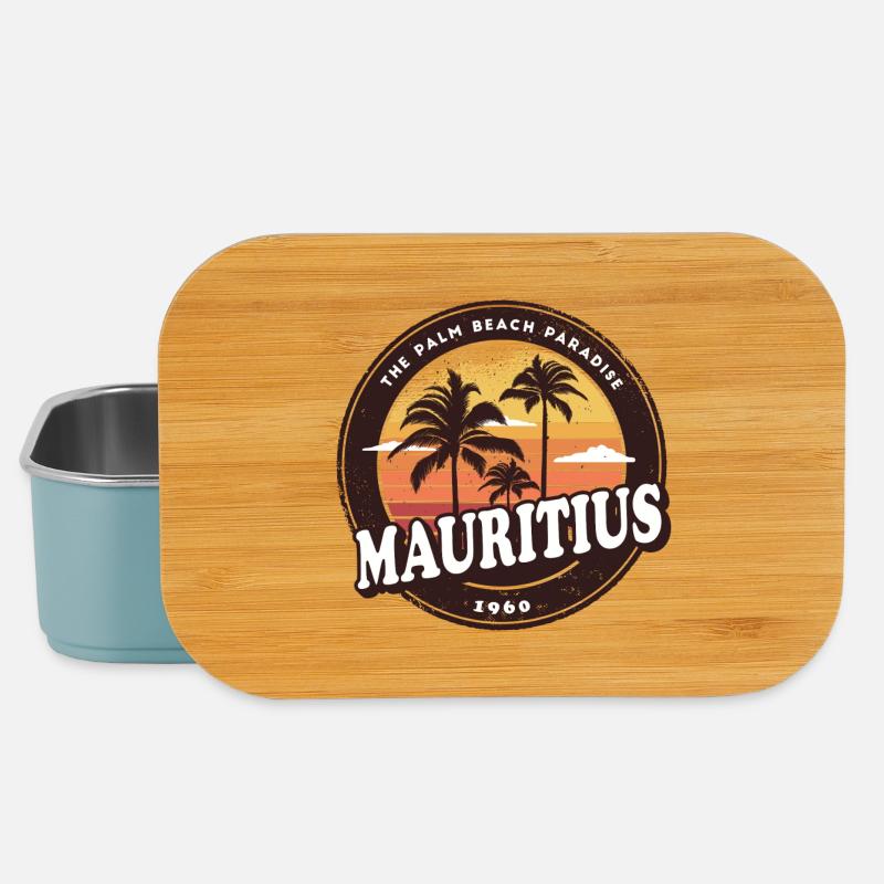 Mauritius Vintage Beach Design / Geschenkidee - Lunch Box - Hellblau
