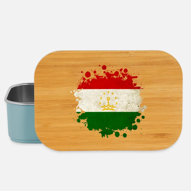 Tadschikistan Klecks Flaggen Design - Lunch Box - Hellblau