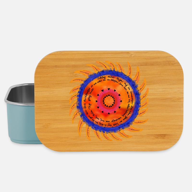Sonnenschein-Mandala schwarze Schrift - Lunch Box - Hellblau