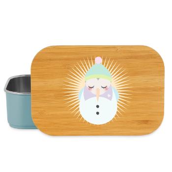 radiant snowman in pastel with cap - Lunch Box - light blue - Front