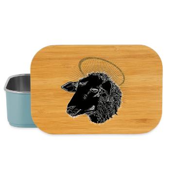 schwarzes Schaf goldener Heiligenschein - Lunch Box - Hellblau - Vorne