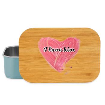 Je l’aime | L’amour | Saint-Valentin - Boîte à goûter - bleu pâle - Devant