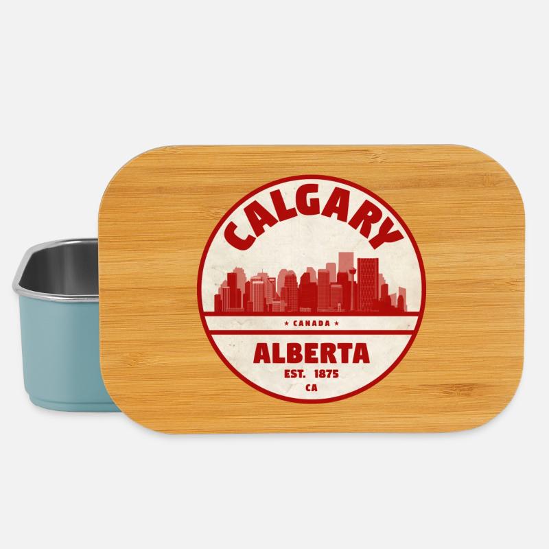 Calgary Skyline Vintage Abzeichen Alberta - Lunch Box - Hellblau