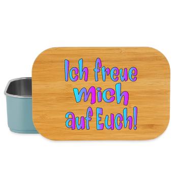 Ich freue mich auf EUCH - SPRÜCHE - Lunch Box - Hellblau - Vorne