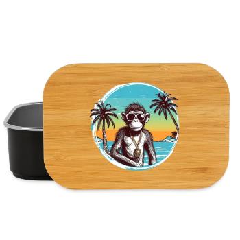 Cool Affe*Sommer Strand Design - Lunch Box - Schwarz - Vorne