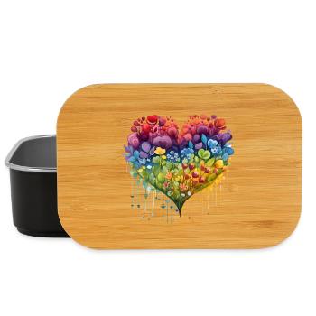 Flower Heart - Lunch Box - black - Front