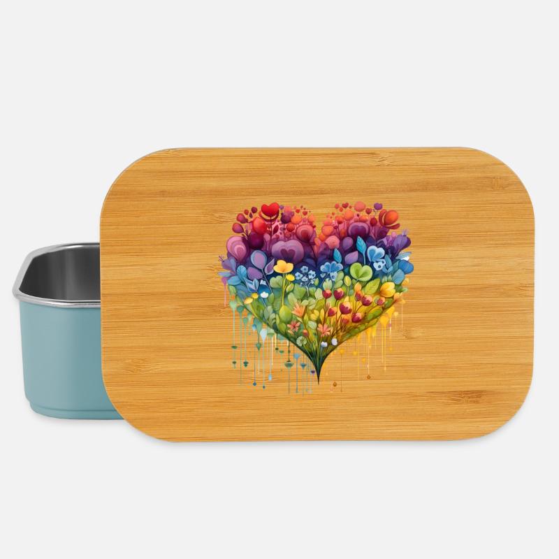 Blumenherz - Lunch Box - Hellblau