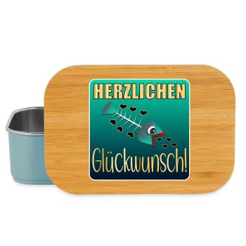 HERZLICHEN GLÜCKWUNSCH FISCHE ANGELN - Lunch Box - Hellblau - Vorne