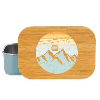 Gondel Bahn Berge Ski Urlaub Seilbahn Lift Liebe - Lunch Box - Hellblau - Vorne